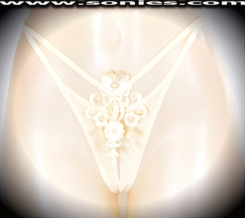 Open the stage curtains to uncover your sexpot figure in this adult entertainer's low-rise Lhotse semi-sheer satin Lycra dance wear G-String panty with skin baring slit front and temptingly concealing embroidered Bahamas Island Breeze floral detailing. Irresistibly enticing panty features double elasticized strappy cutout front sides to insure a great fit, lined crotch, and stunning V-Shape back finally (10% Lycra, 90% Nylon. Wash delicate and hang dry). It pairs beautifully with any number of risqu� tops. May be worn with stiletto heel shoes or boots to create a phenomenal look. This style is perfect for stage, bedroom performance, life style events, pride week, monthly play parties, fetish events, adult alternative lifestyle gatherings, bachelor parties and gentleman's clubs.   Style: 2155SKA