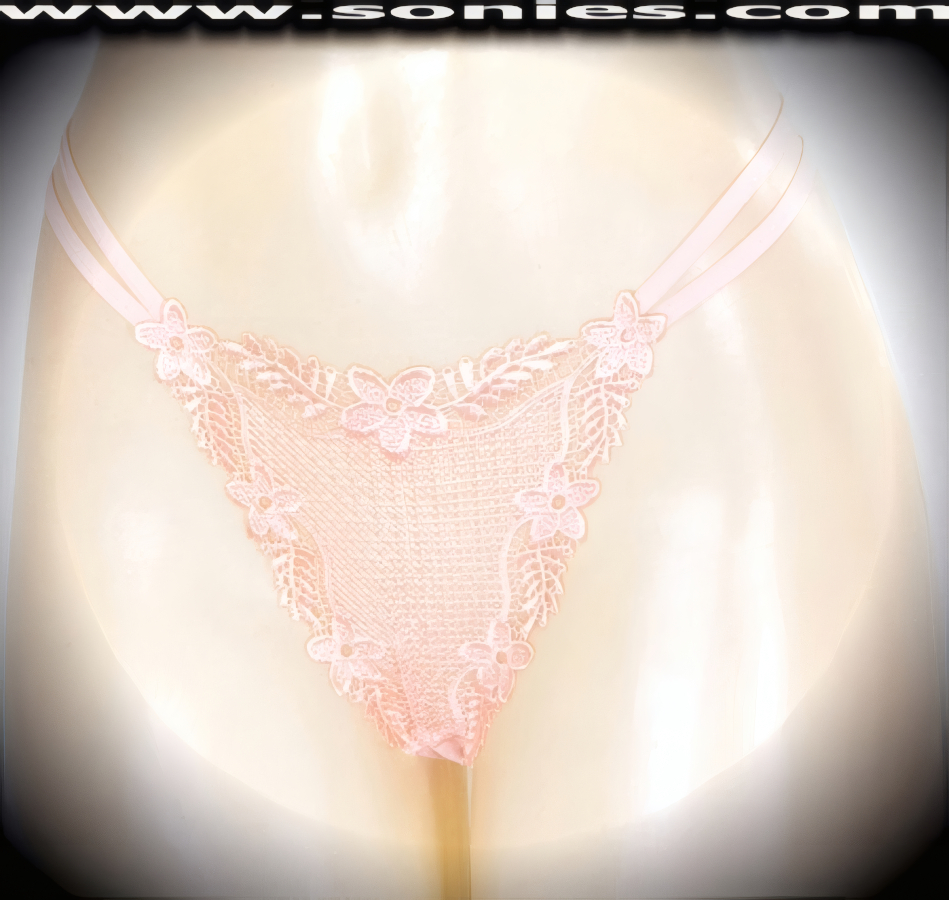 Banish your boring panties to the back of the drawer and dare to bare in this revealing adult entertainer's low-rise Scarlett brilliantly embroidered floral border see-through front dance wear thong bottom. Irresistibly enticing panty features double elasticized strappy sides to insure a great fit, lined crotch, and opaque thong back detail finish (10% Lycra, 90% Nylon. Wash delicate and hang dry). It pairs beautifully with any number of risqu� tops. May be worn with stiletto heel shoes or boots to create a phenomenal look. This style is perfect for stage, bedroom performance, life style events, pride week, monthly play parties, fetish events, adult alternative lifestyle gatherings, bachelor parties and gentleman's clubs.   Style: 2159SKC