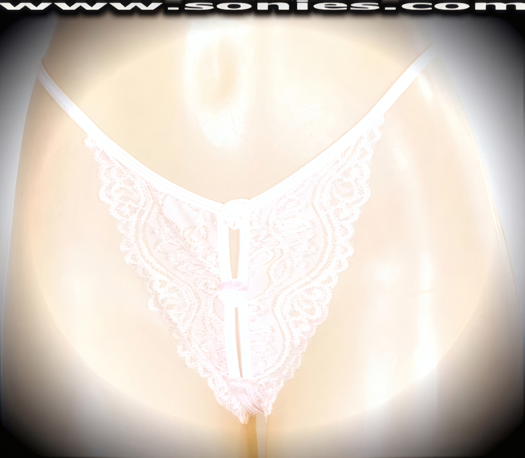 Go on a heart-racing frill ride in this ultra-sexy adult entertainer's low-rise Manaslu mischievously sheer scallop floral lace dance wear crotchless panty. This panty is made even more enticing by means of an eye-captivating slit front design, a convenience open crotch that leaves you uncovered and free, dual elasticized G-String back straps to insure a great fit, and prettied by means of satin bow appliqu� front detailing (10% Lycra, 90% Nylon. Wash delicate and hang dry). It pairs beautifully with any number of risqu� tops. May be worn with stiletto heel shoes or boots to create a phenomenal look. This style is perfect for stage, bedroom performance, life style events, pride week, monthly play parties, fetish events, adult alternative lifestyle gatherings, bachelor parties and gentleman's clubs.   Style: 2162SKB