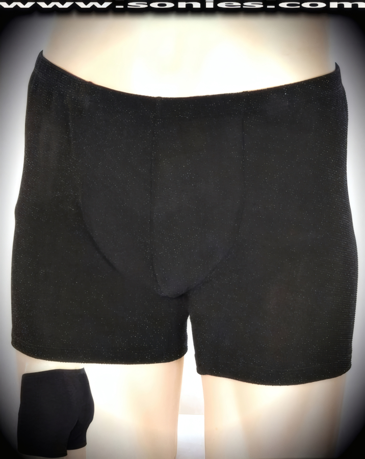 Men's Julius II Glittery Stretch Slinky Dance Wear Wonder Shorts with Contour Pouch Detail Finish (15% Lycra, 85% Nylon).   Style: 280-21Y