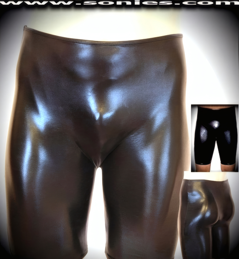 Men's Magnificent and Lustrous Liquid Lam� Bermuda Shorts (15% Spandex, 85% Nylon).   Style: 444-004A