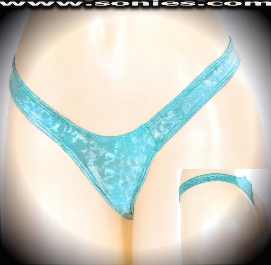 Get carried away in this racy adult entertainer's Mandie low-rise stretch glitter crushed ice hologram Lycra center stage dance wear thong bottom. Irresistibly enticing panty is designed with a low scoop front, lined crotch and thong back detail finish. Created using four way stretch crushed ice hologram Lycra fabric to trace your bodies contour and offers a stunning effect under any lighting (15% Lycra, 85% Nylon. Wash delicate and hang dry). It pairs beautifully with any number of risqu� tops. May be worn with stiletto heel shoes to create a phenomenal look. This style is perfect for stage, bedroom performance, life style events, pride week, monthly play parties, fetish events, adult alternative lifestyle gatherings, bachelor parties and gentleman's clubs.   STYLE: 550-001BSC