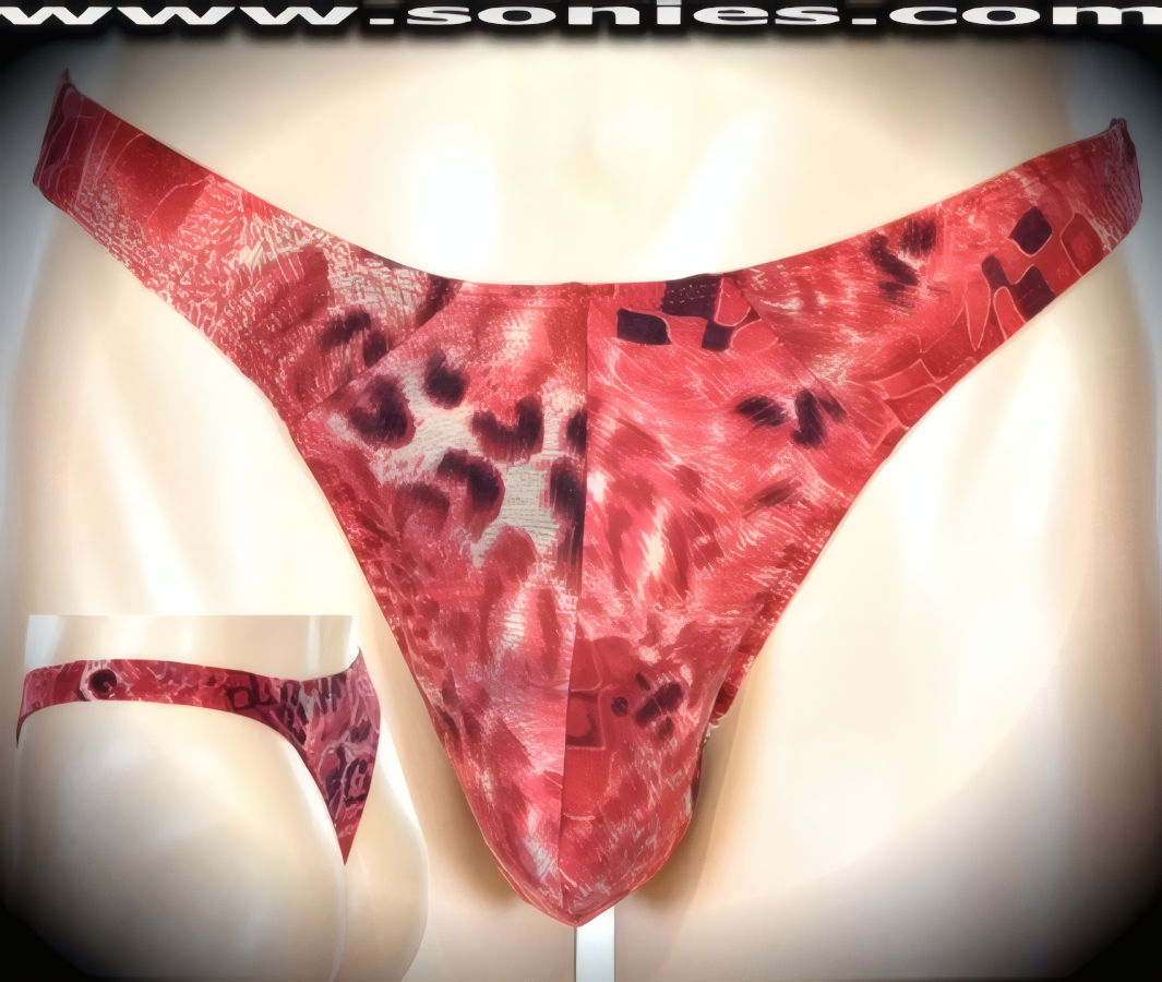 Men's Dragon Creature Silky Soft Stretch Lycra Dance Wear Thong with Unlined Contour Pouch Detail Finish (Lycra/Nylon).   Style: 7008SH