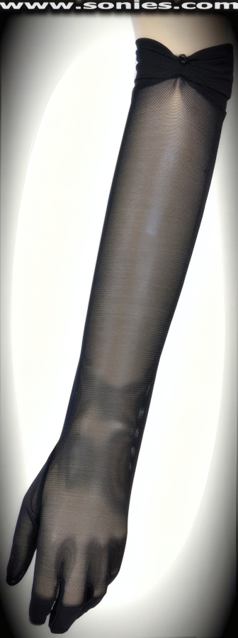 Surly you will not disappoint your audience when you step out wearing these fabulous Kubala stretch Lycra power mesh elbow length gloves with black beaded gathered cuff detail finish (15% Lycra, 85% Nylon). It pairs beautifully with any number of vestures. This style is perfect for formal, bridal, prom, d�butante, Opera Ball, plus for professional entertainers such as can-can dancers and burlesque performers (particularly to perform a gown-and-glove dance).   Style: 902210