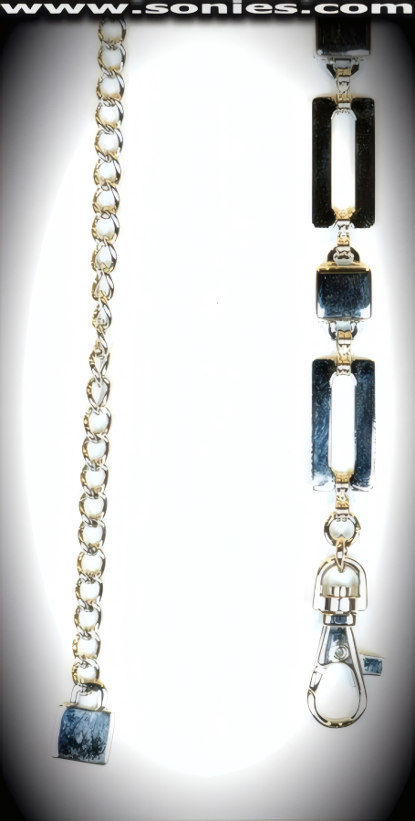 Express Yourself in a Unique way in Fully Adjustable Intricate Anodized Silver Metal Rectangle Rings that alternate with Square links to form this Gorgeous Belly Chain plus Little Lock Tip Detail Finish. Secure and attractive Lobster Claw Clasp can be placed in any of the links to adjust the position of the chain. 49-Inch Length.   STYLE: BC-004R