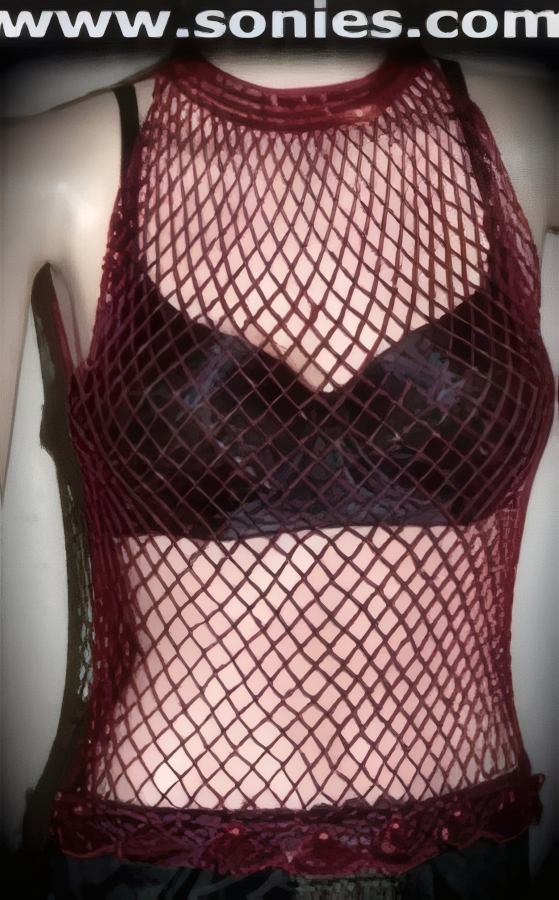 Unencumbered seductress hand crocheted openwork sleeveless choker style top with elegant shimmer beading throughout, exquisite fan design beaded hem detailing finish, plus has two button back neck closure for off and on ease finally (63% Rayon, 33% Polyester, 4% Lycra. Hand wash cold and line dry. Do not bleach). It pairs beautifully with any number of bottoms such as skirts or trousers. This style is suitable for evening wear, day wear, special occasions and club wear.   Style: BWT005