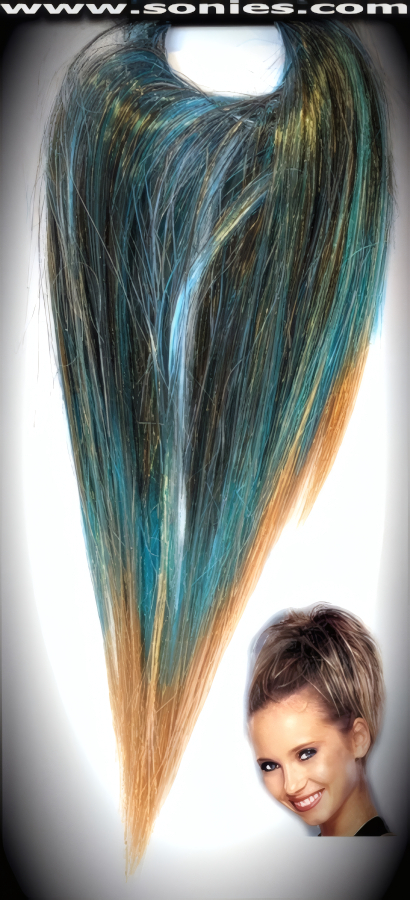 Ready-To-Wear Synthetic Hairpieces. Just Pop It On and Go. Thick Rich Highlighted Hair Strands that are woven within a Circular Elastic. Adds Volume at the Crown, Great for Half Ponytails and a Perfect Addition to any Hairstyle. Its hair as an accessory that is ready when you are. Wear 2 together for an Unbelievably Funky fuller look.   Style: FUNKY-HA1E
