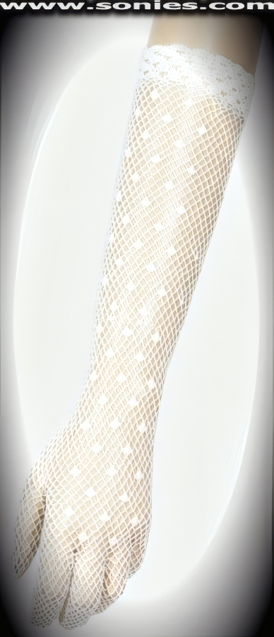 They won�t be able to measure up to you wearing these dreamy below the elbow length 100% cotton crochet gloves with detail cuff finish. It pairs beautifully with any number of vestures. This style is perfect for formal, bridal, prom, d�butante, Opera Ball, plus for professional entertainers such as can-can dancers and burlesque performers (particularly to perform a gown-and-glove dance).   Style: MFG-72816A