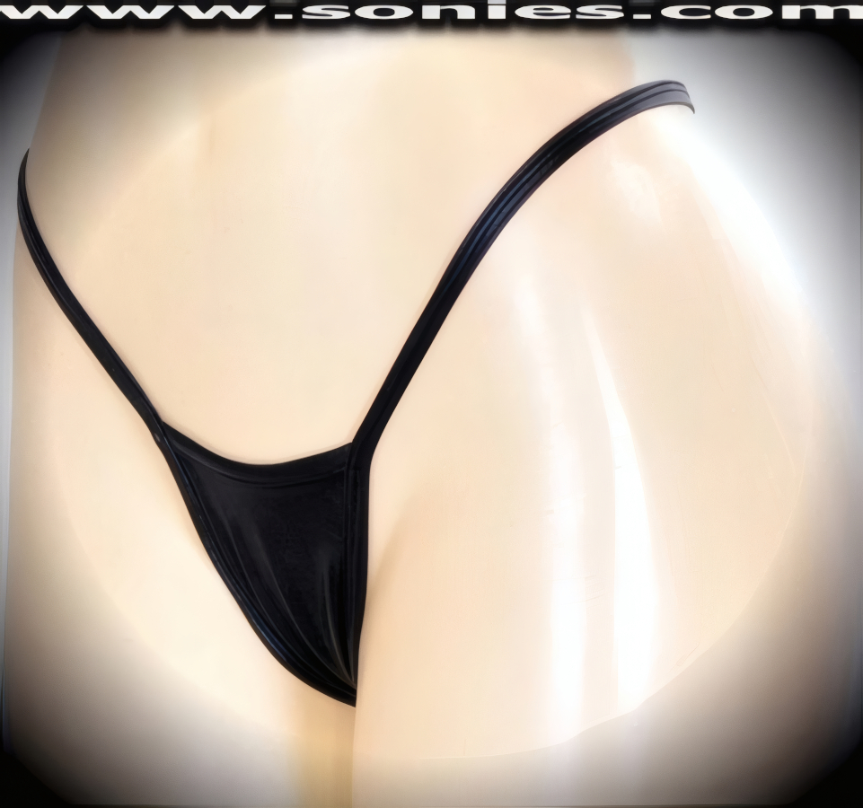 Sex appeal and comfort find each other in this Akhatovna stretch liquid Lam� Lycra center stage micro dance wear bottom with lined crotch and thong back detail finish (15% Lycra, 85% Nylon exclusive of trim. Hand wash cold and drip dry, no bleach). It pairs beautifully with any number of risqu� tops. May be worn with stiletto heel shoes or boots to create a phenomenal look. This style is perfect for stage, bedroom performance, life style events, pride week, monthly play parties, fetish events, adult alternative lifestyle gatherings, bachelor parties, club wear, nightclubs, dance clubs and gentleman's clubs.   Style: MTHONG13