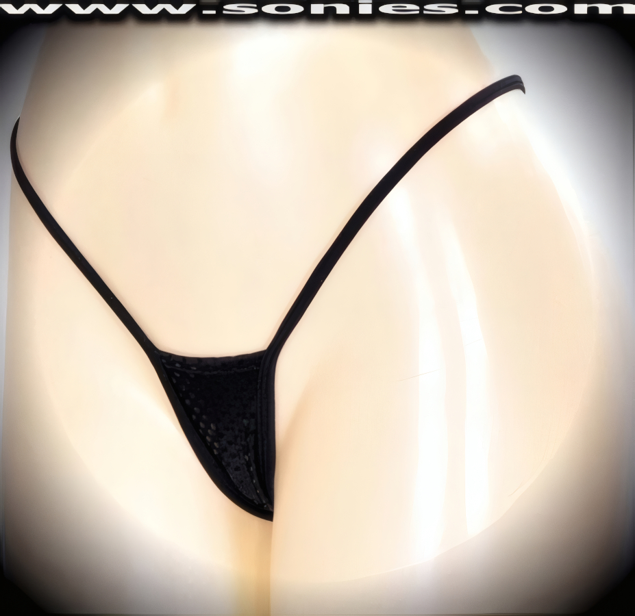 Fantabulous Alboni foil dotted stretch Lycra center stage micro dance wear bottom with lined crotch and thong back detail finish (15% Lycra, 85% Nylon exclusive of trim. Hand wash cold and drip dry, no bleach). It pairs beautifully with any number of risqu� tops. May be worn with stiletto heel shoes or boots to create a phenomenal look. This style is perfect for stage, bedroom performance, life style events, pride week, monthly play parties, fetish events, adult alternative lifestyle gatherings, bachelor parties, club wear, nightclubs, dance clubs and gentleman's clubs.   Style: MTHONG27