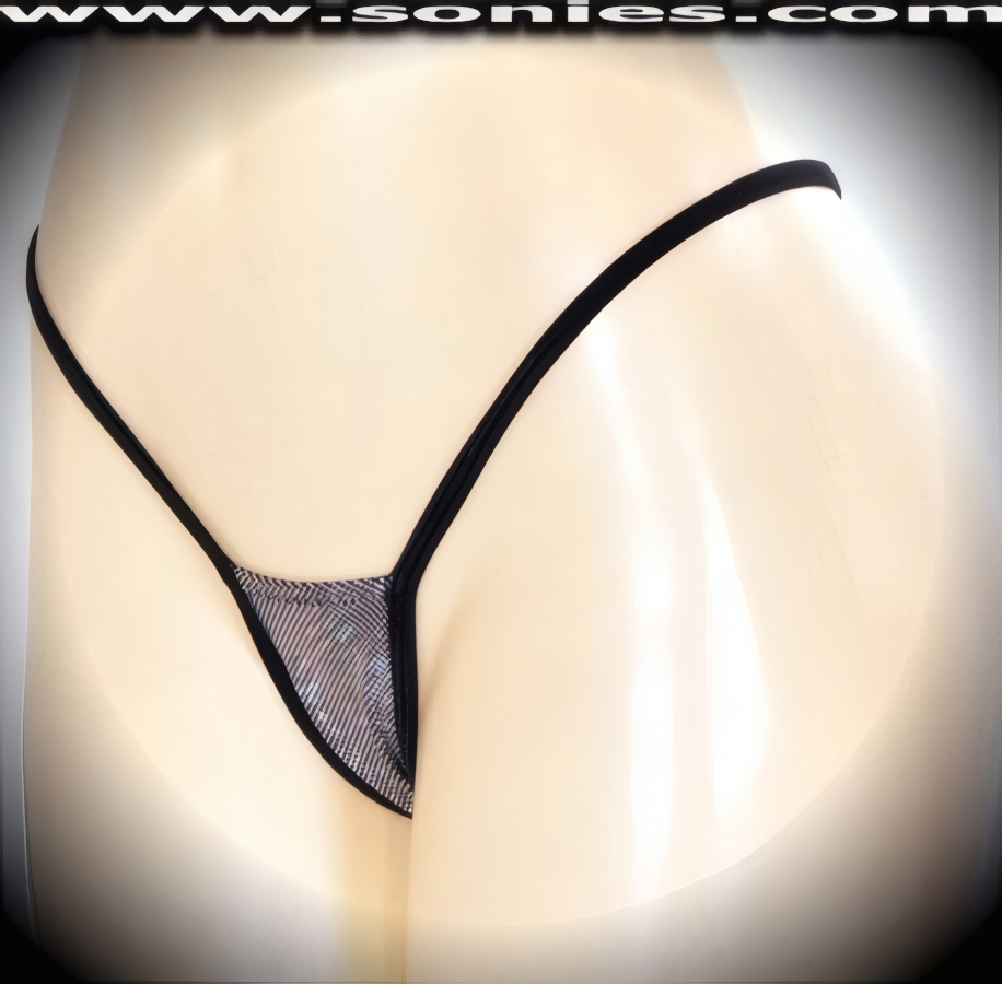 A little lacy, a little cheeky in this irreplaceable Iris snake eyes silver glitter stretch hologram Lycra center stage micro dance wear bottom with lined crotch and thong back detail finish (15% Lycra, 85% Nylon exclusive of trim. Hand wash cold and drip dry, no bleach). It pairs beautifully with any number of risqu� tops. May be worn with stiletto heel shoes or boots to create a phenomenal look. This style is perfect for stage, bedroom performance, life style events, pride week, monthly play parties, fetish events, adult alternative lifestyle gatherings, bachelor parties, club wear, nightclubs, dance clubs and gentleman's clubs.   Style: MTHONG40