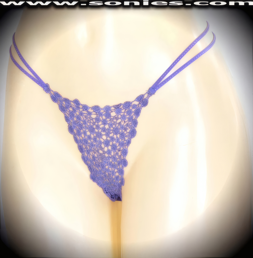 Rev up your stage performance with this racy little adult entertainer's Kula low-rise enticingly sheer multi-dot embroider front dance wear thong bottom. Irresistibly enticing panty features double elasticized strappy sides to insure a great fit, suggestive unlined crotch with soft sheer mesh thong back detailing finish (10% Lycra, 90% Nylon. Wash delicate and hang dry). It pairs beautifully with any number of risqu� tops. May be worn with stiletto heel shoes or boots to create a phenomenal look. This style is perfect for stage, bedroom performance, life style events, pride week, monthly play parties, fetish events, adult alternative lifestyle gatherings, bachelor parties and gentleman's clubs.   Style: PS010C