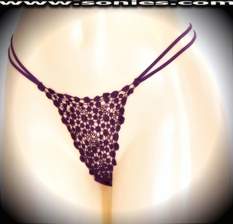 Rev up your stage performance with this racy little adult entertainer's Kula low-rise enticingly sheer multi-dot embroider front dance wear thong bottom. Irresistibly enticing panty features double elasticized strappy sides to insure a great fit, suggestive unlined crotch with soft sheer mesh thong back detailing finish (10% Lycra, 90% Nylon. Wash delicate and hang dry). It pairs beautifully with any number of risqu� tops. May be worn with stiletto heel shoes or boots to create a phenomenal look. This style is perfect for stage, bedroom performance, life style events, pride week, monthly play parties, fetish events, adult alternative lifestyle gatherings, bachelor parties and gentleman's clubs.   Style: PS010F