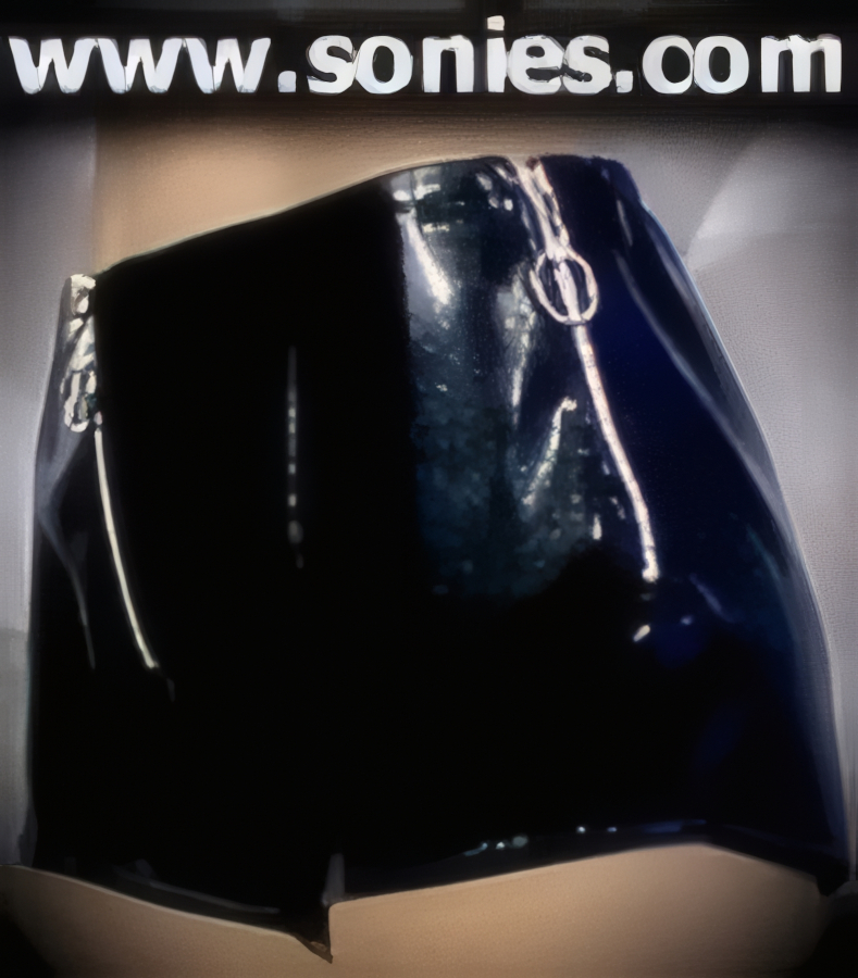 Bound for Trouble in these Minoan patent leather (PVC) hot pants. Incorporates three metal biker zipper closures with metal o-ring pullers, two on sides for off and on ease plus one in front for added peek-a-boo teasing effect. The low rise design makes the torso look longer, while the high-cut thigh elongates the legs, for an incredibly seductive silhouette. It pairs beautifully with any number of risqu� patent leather (PVC) tops. May be worn with stiletto heel shoes or boots to create a phenomenal look. This style is perfect for stage, life style events, pride week, monthly play parties, fetish events, adult alternative lifestyle gatherings, bachelor parties, club wear, nightclubs, dance clubs and gentleman's clubs.   STYLE: SC-14Y