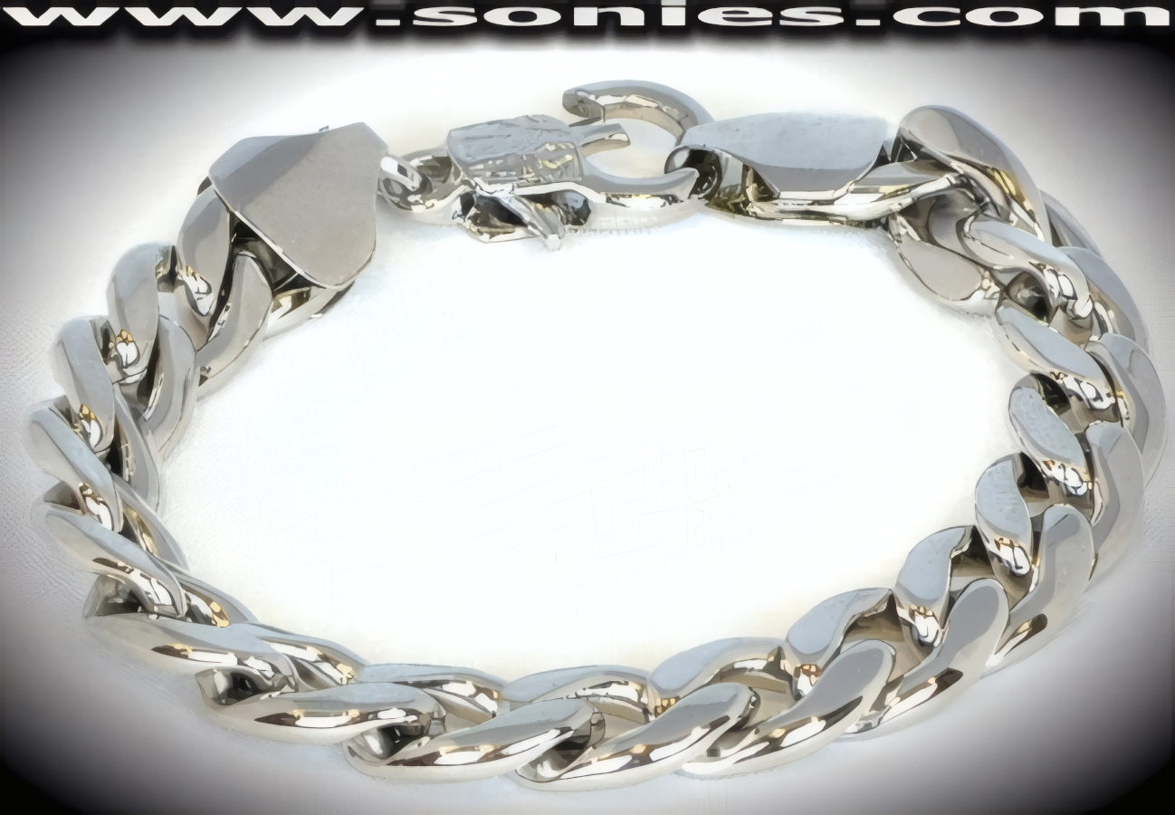 Intricate Anodized Silver Chain Bracelet. Fits Wrists up to 7� Inches.   STYLE: SJ-08B
