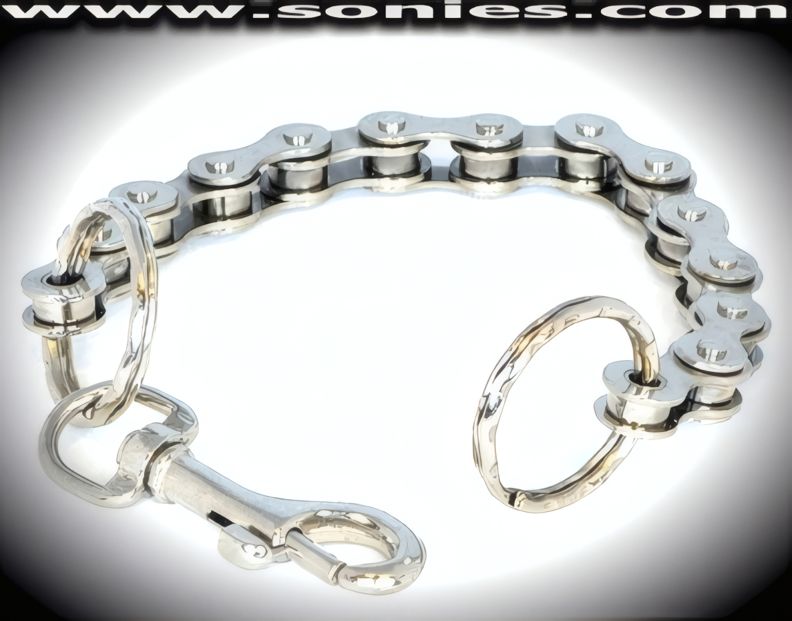 Extra heavy duty Naxos Key Chain with its flexible Steel Bicycle Hardware shape and appealing texture is hard to put down plus very stylish. Sturdy metal construction for quality and durability with 1-Inch Metal Rings plus Metal Utility Clip. 10-Inch Length.   STYLE: SJN-08G