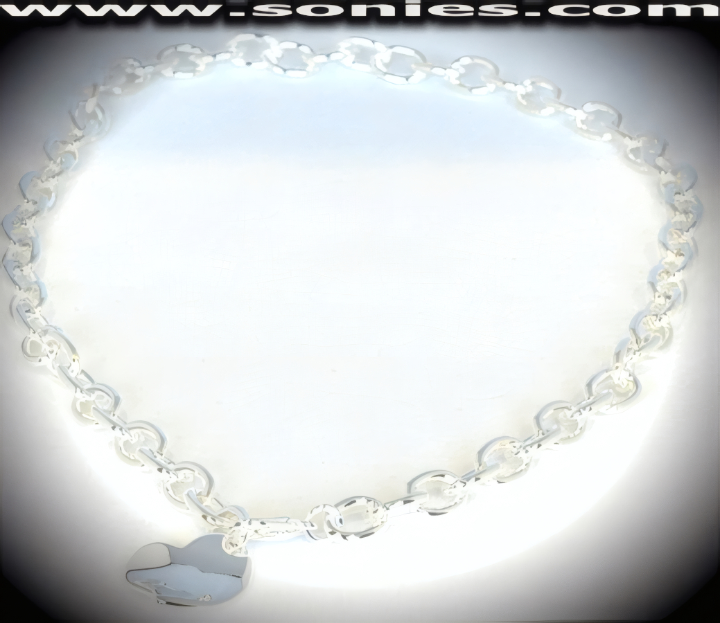 Amazing Anodized Silver Oval Link Necklace with Center Heart Detail Finish to create a more Stunning effect. Secure and attractive Lobster Claw Clasp Finally. 18-Inch Length.   STYLE: SJN-08I