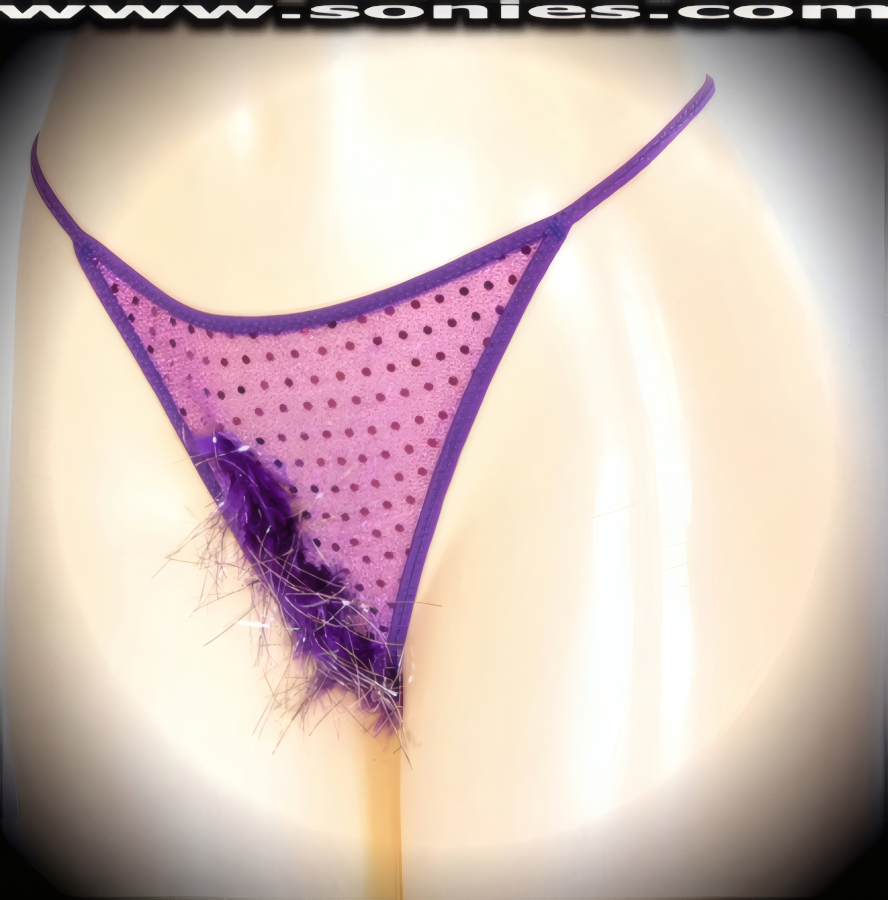 Wonderfully naughty in this superbly sheer ladies Kailash low-rise glittery sequin with lurex dance wear G-String back bottom. This panty is made even more enticing by means of an eye-alluring slightly concealing soft marabou front with shiny silver strands for ultimate effect. Crafted with a suggestive unlined crotch, plus soft elasticized waistband to ensure a great fit and stunning V-Shape back finally (5% Spandex, 65% Polyester, 30% Lurex. Hand wash cold, hang dry, no bleach). It pairs beautifully with any number of risqu� tops. May be worn with stiletto heel shoes or boots to create a phenomenal look. This style is perfect for stage, bedroom performance, life style events, pride week, monthly play parties, fetish events, adult alternative lifestyle gatherings, bachelor parties, club wear, nightclubs, dance clubs and gentleman's clubs.   Style: YQ001D