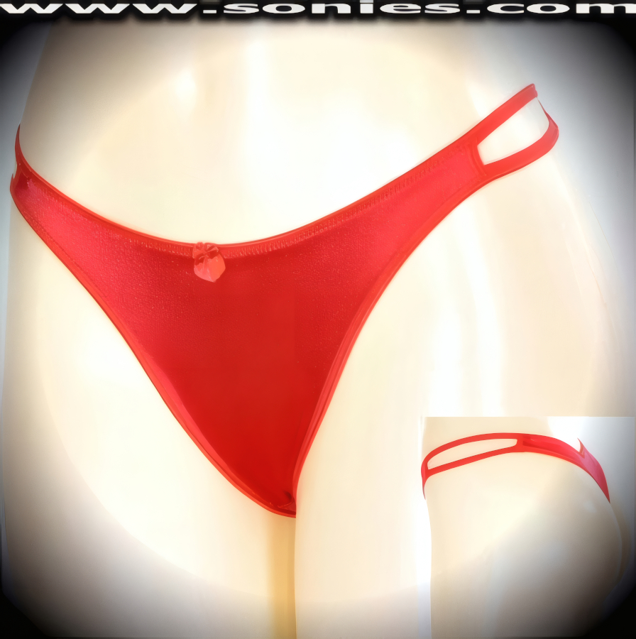 Look and feel trendy on stage wearing this exquisite Kamet low-rise stretch satin Lycra dance wear thong bottom. Irresistibly enticing panty has cutout skin baring sides with double elasticized straps to insure a great fit, lined crotch, thong back, plus satin bow appliqu� front detail finish (10% Lycra, 90% Nylon. Wash delicate and hang dry). It pairs beautifully with any number of risqu� tops. May be worn with stiletto heel shoes or boots to create a phenomenal look. This style is perfect for stage, bedroom performance, life style events, pride week, monthly play parties, fetish events, adult alternative lifestyle gatherings, bachelor parties and gentleman's clubs.   Style: YQ03F