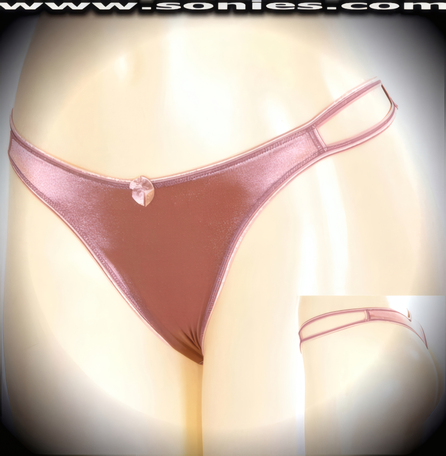 Look and feel trendy on stage wearing this exquisite Kamet low-rise stretch satin Lycra dance wear thong bottom. Irresistibly enticing panty has cutout skin baring sides with double elasticized straps to insure a great fit, lined crotch, thong back, plus satin bow appliqu� front detail finish (10% Lycra, 90% Nylon. Wash delicate and hang dry). It pairs beautifully with any number of risqu� tops. May be worn with stiletto heel shoes or boots to create a phenomenal look. This style is perfect for stage, bedroom performance, life style events, pride week, monthly play parties, fetish events, adult alternative lifestyle gatherings, bachelor parties and gentleman's clubs.   Style: YQ03H