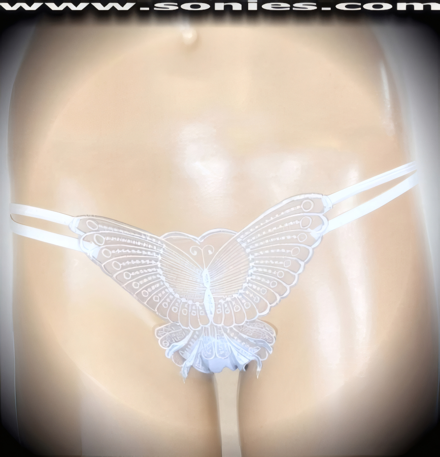 Amusingly Mischievous and So Splendidly Sheer in this Ladies Mesh Dance Wear Bottom with Exquisitely Embroidered Butterfly Detail Finish Front, Cotton Lined Crotch, Eye-Captivating Strappy Side Waistband plus Sheer American Back Finally (Lycra/Nylon).   Style: YQ2133