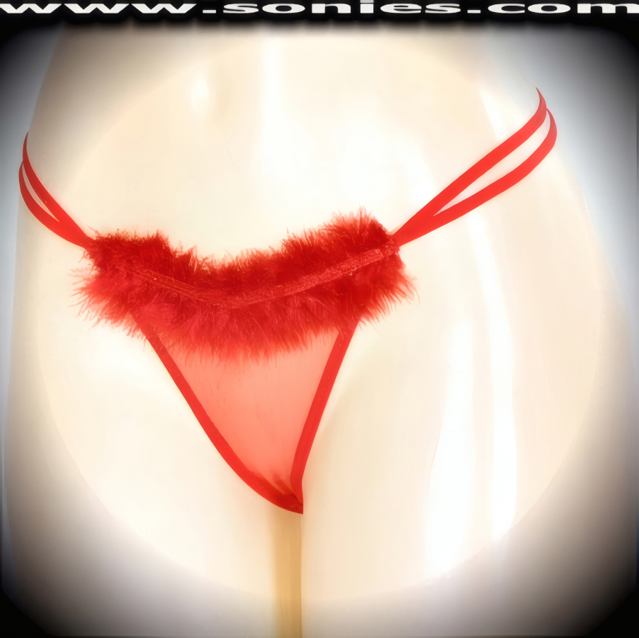 You're audience will lust after this shimmering adult entertainer's low-rise Parbat lusciously sheer fine mesh dance wear G-String bottom with soft marabou trim and satin ribbon accent front top detailing. Irresistibly enticing sheer panty features double elasticized strappy cutout waistband sides to insure a great fit, cotton lined crotch, and stunning sheer V-Shape back finally (10% Lycra, 90% Nylon. Wash delicate and hang dry). It pairs beautifully with any number of risqu� tops. May be worn with stiletto heel shoes or boots to create a phenomenal look. This style is perfect for stage, bedroom performance, life style events, pride week, monthly play parties, fetish events, adult alternative lifestyle gatherings, bachelor parties and gentleman's clubs.   Style: YQ222E