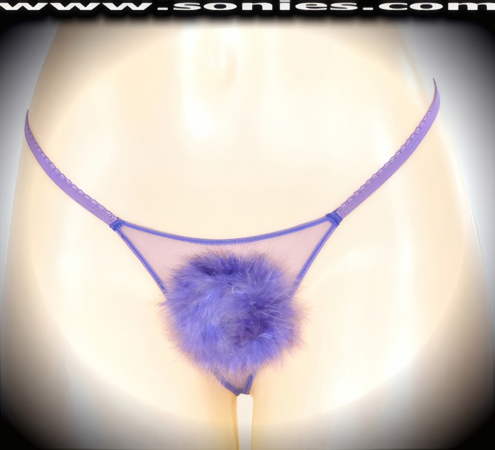Show that you are truly fresh and flirtatious in this ultra-sexy adult entertainer's low-rise Baintha wickedly sheer fine mesh with eye-captivating lush marabou barely concealing front detailing dance wear G-String bottom. Irresistibly enticing panty features a suggestive unlined crotch, plus soft elasticized waistband and back to ensure a great fit (10% Lycra, 90% Nylon. Wash delicate and hang dry). It pairs beautifully with any number of risqu� tops. May be worn with stiletto heel shoes or boots to create a phenomenal look. This style is perfect for stage, bedroom performance, life style events, pride week, monthly play parties, fetish events, adult alternative lifestyle gatherings, bachelor parties and gentleman's clubs.   Style: YQ608J