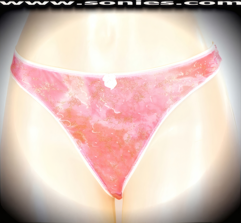 Pay homage to the era of excess in this over-the-top sexy adult entertainer's low-rise Kunyang water-color stretch Lycra with picturesque gold glitter foil print dance wear thong bottom. Irresistibly enticing panty features a cotton lined crotch, soft elasticized edging to insure a comfortable fit, plus a satin bow appliqu� front detailing finish (10% Lycra, 90% Nylon. Wash delicate and hang dry). It pairs beautifully with any number of risqu� tops. May be worn with stiletto heel shoes or boots to create a phenomenal look. This style is perfect for stage, bedroom performance, life style events, pride week, monthly play parties, fetish events, adult alternative lifestyle gatherings, bachelor parties and gentleman's clubs.    Style: YQ664F