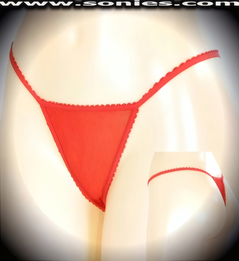 Taunt your partner as you romance him wearing this Olalla superbly sheer stretch mesh dance wear panty with suggestive unlined crotch. Crafted with soft elasticized waistband to ensure a great fit and thong back finally (10% Lycra, 90% Nylon, exclusive of trim. Hand wash cold and line dry. Do not bleach). It pairs beautifully with any number of risqu� tops. May be worn with stiletto heel shoes or boots to create a phenomenal look. This style is perfect for stage, bedroom performance, life style events, pride week, monthly play parties, fetish events, adult alternative lifestyle gatherings, bachelor parties and gentleman's clubs.   Style: YQ904